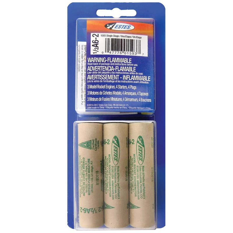 Estes 1/2A6-2 Model Rocket Engine Pack - Includes 3 Engines with ...