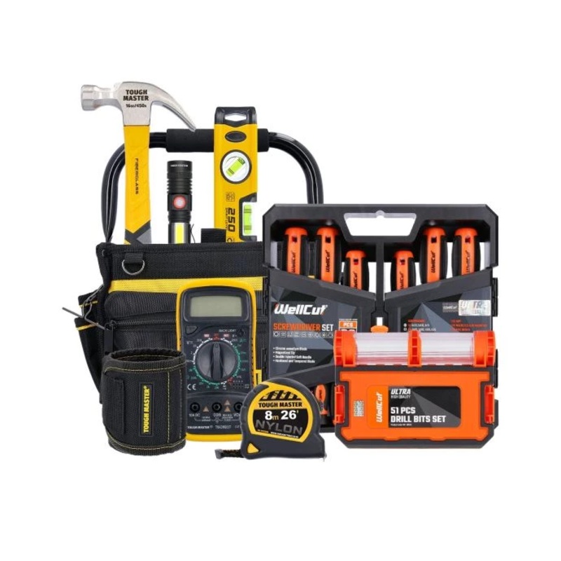 TOUGH MASTER 8 pcs Basic Tool Kit for Home and Household Repairs DIY ...